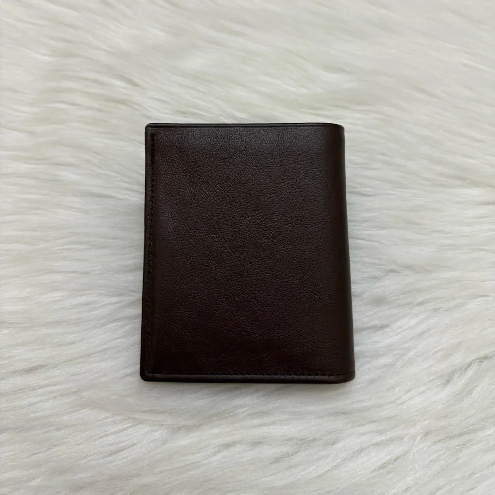 BUXTON - BROWN LEATHER COMPACT BIFOLD WALLET